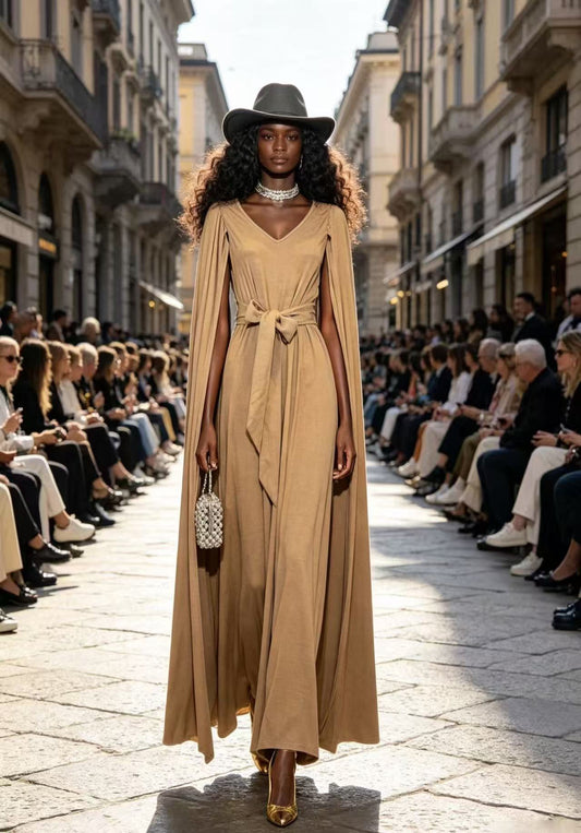 Luxury Black & Gold Celestial Maxi Dress - Vintage Geometric Starry Print Puff Sleeve Evening Gown D63271